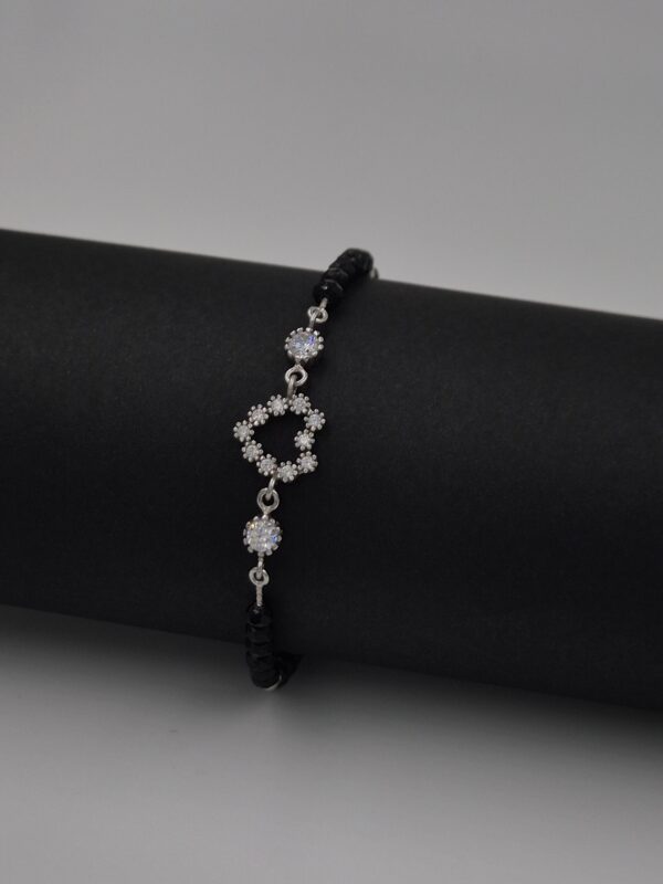silver bracelet with moissanite diamond for girls and women - Image 3